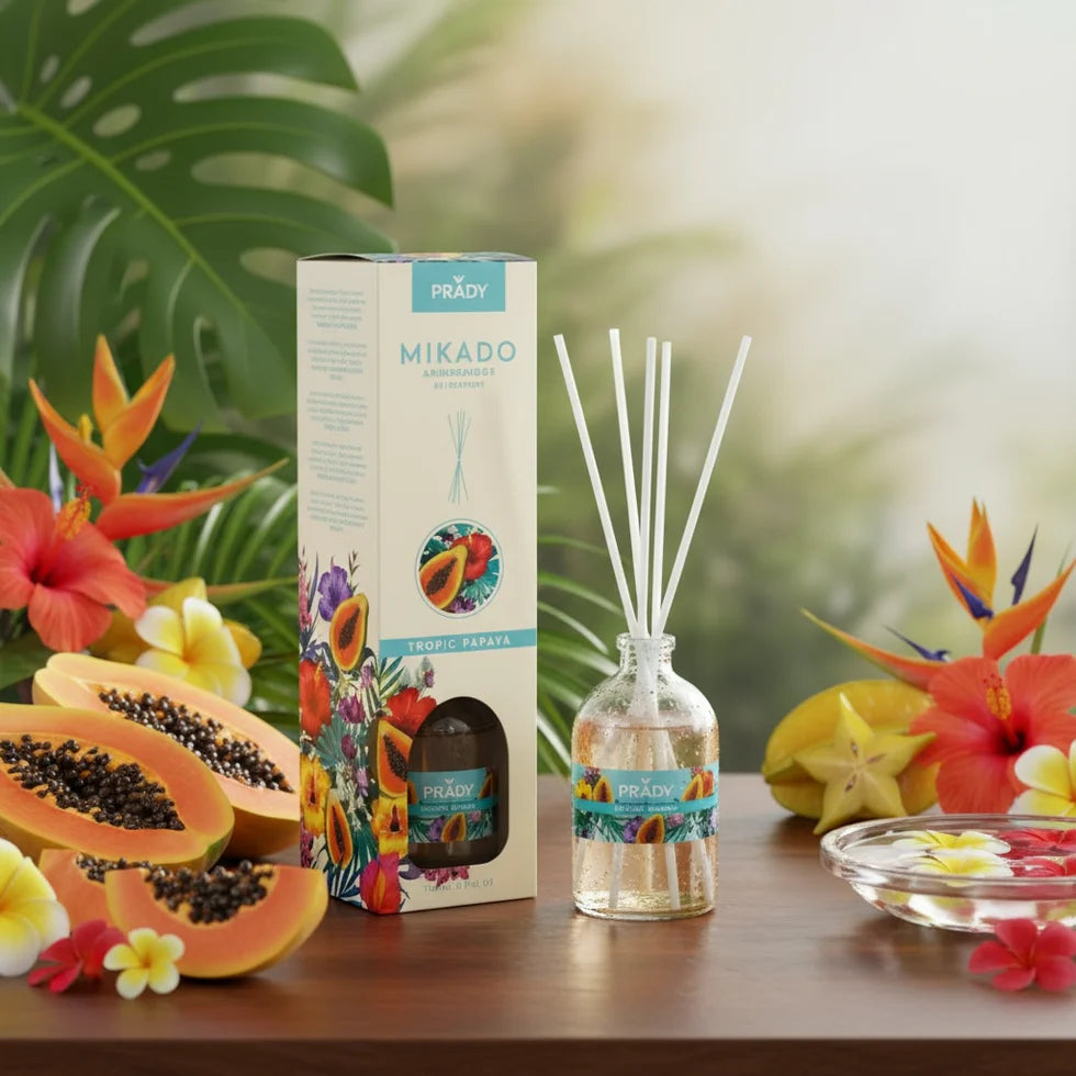Diffuseur de parfum d’ambiance mikado – Tropic Papaya – 100 ml – Prady