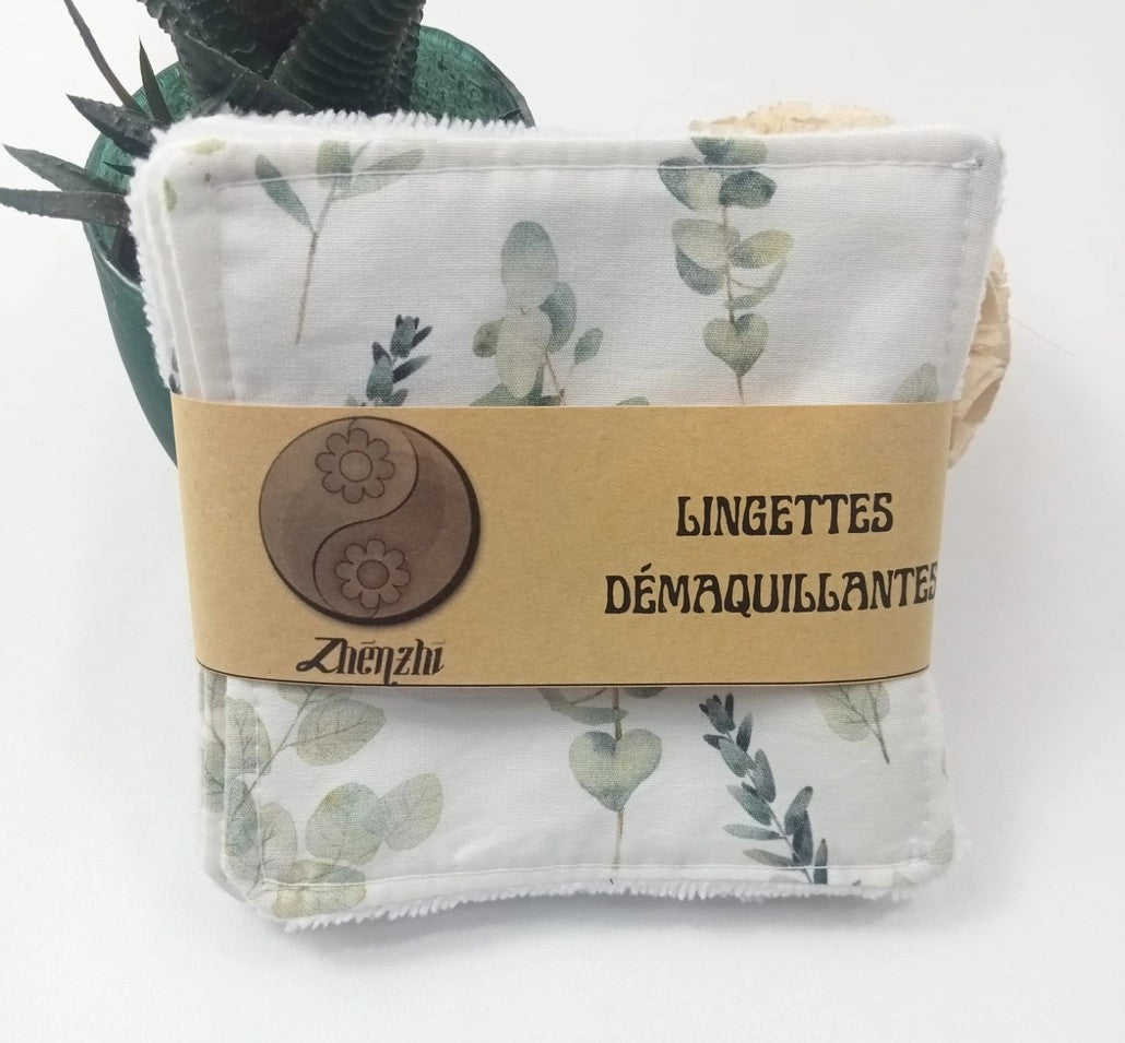 Lingettes démaquillantes réutilisables en coton & bambou – Lot de 5