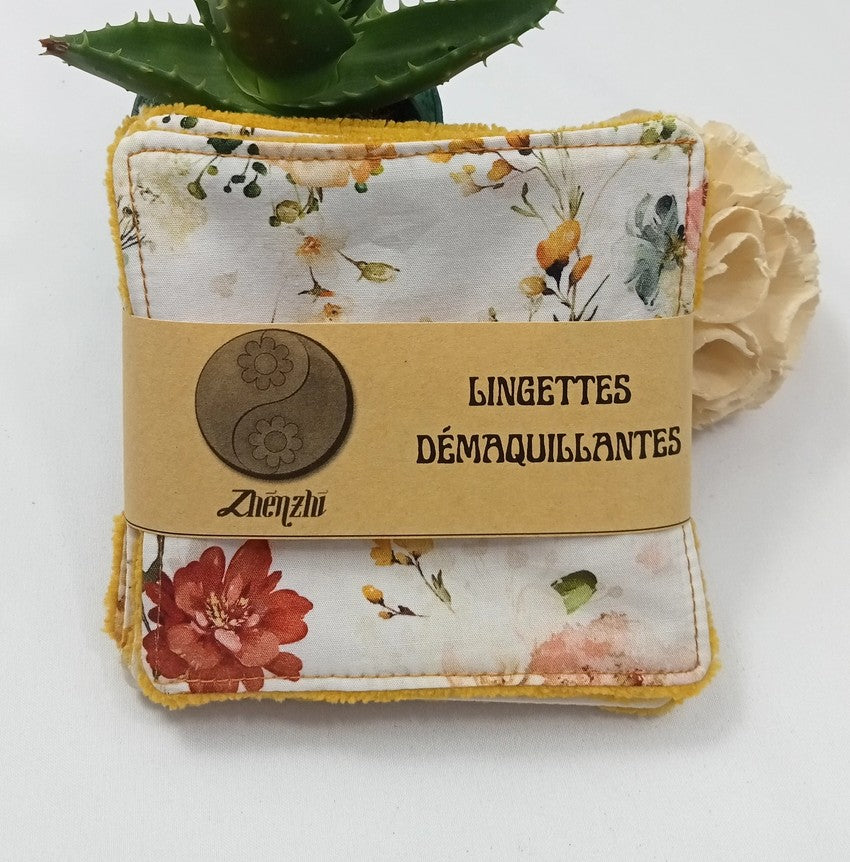 Lingettes démaquillantes réutilisables en coton & bambou – Lot de 5