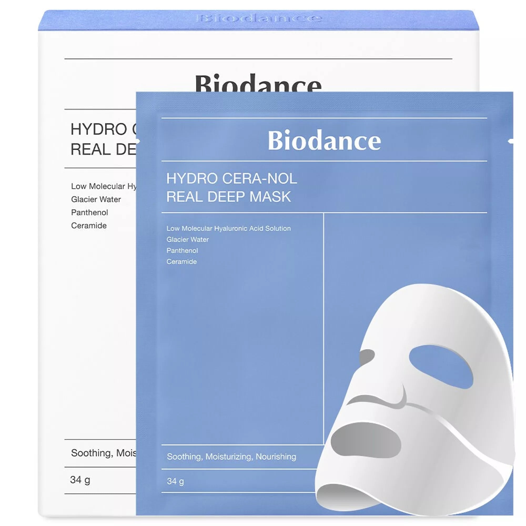 Masque hydratant intense à l'acide hyaluronique et aux céramides - Biodance - 1 unité
