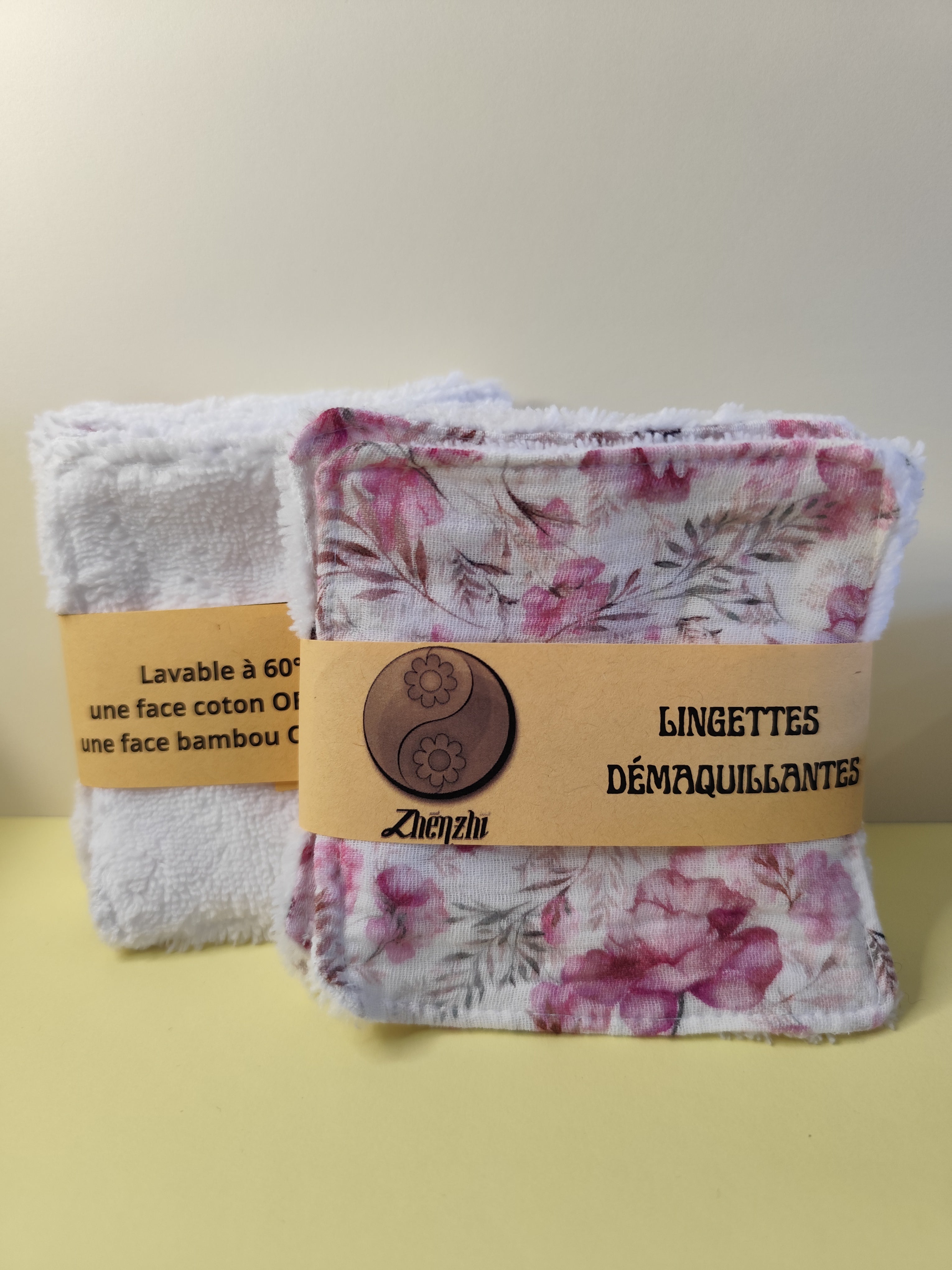Lingettes démaquillantes réutilisables en coton & bambou – Lot de 5