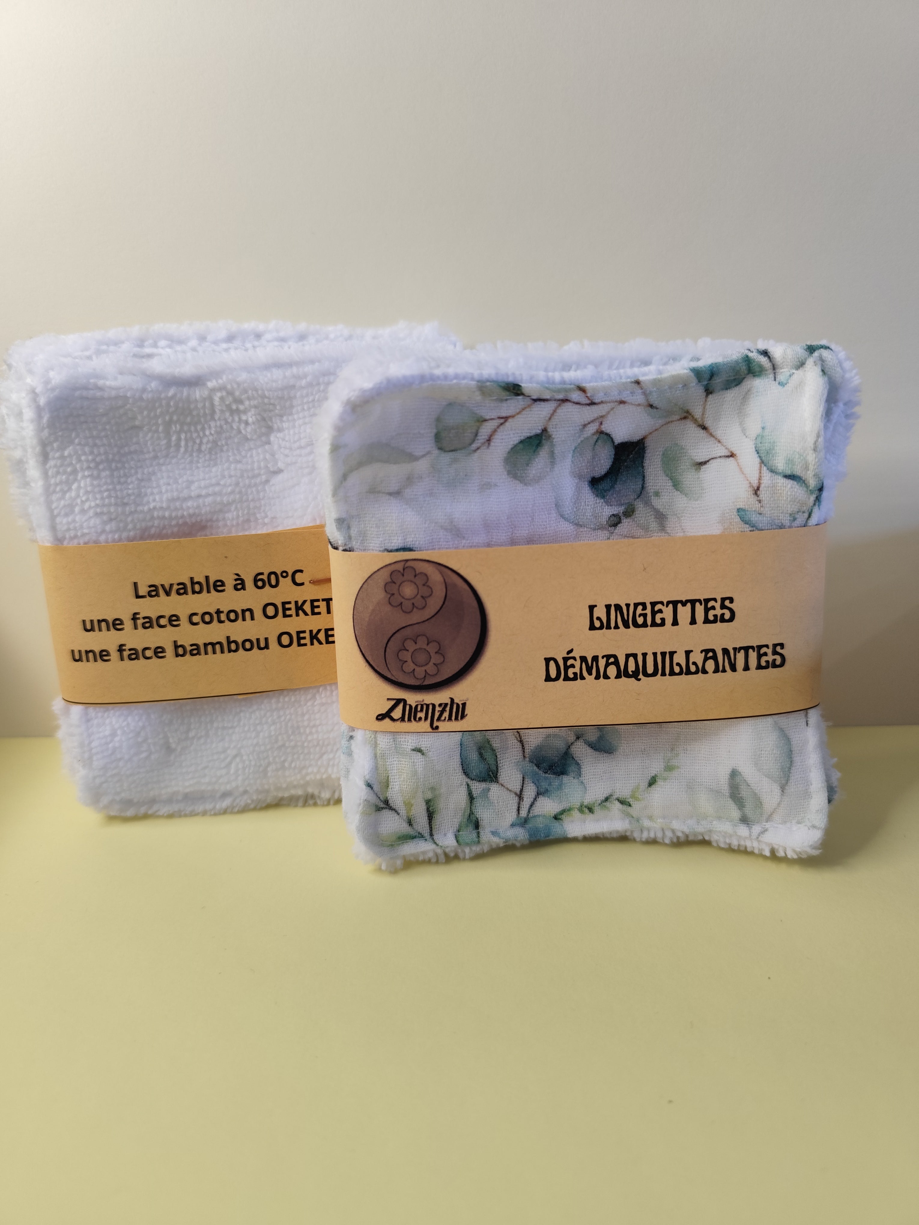 Lingettes démaquillantes réutilisables en coton & bambou – Lot de 5