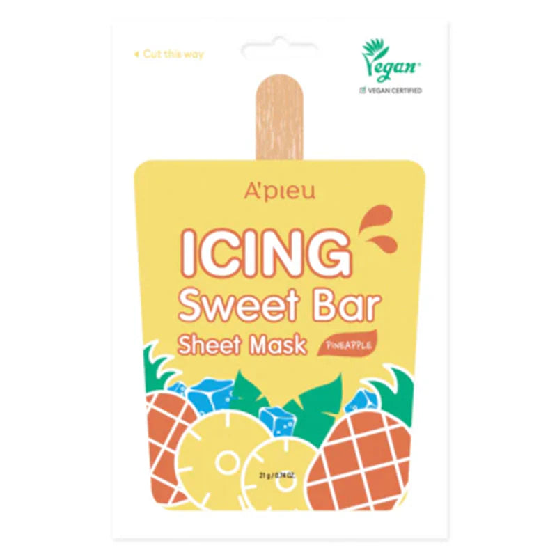 Masque tissu hydratant – A’pieu Icing Sweet Bar (Ananas ou Hanrabong) - 21 g