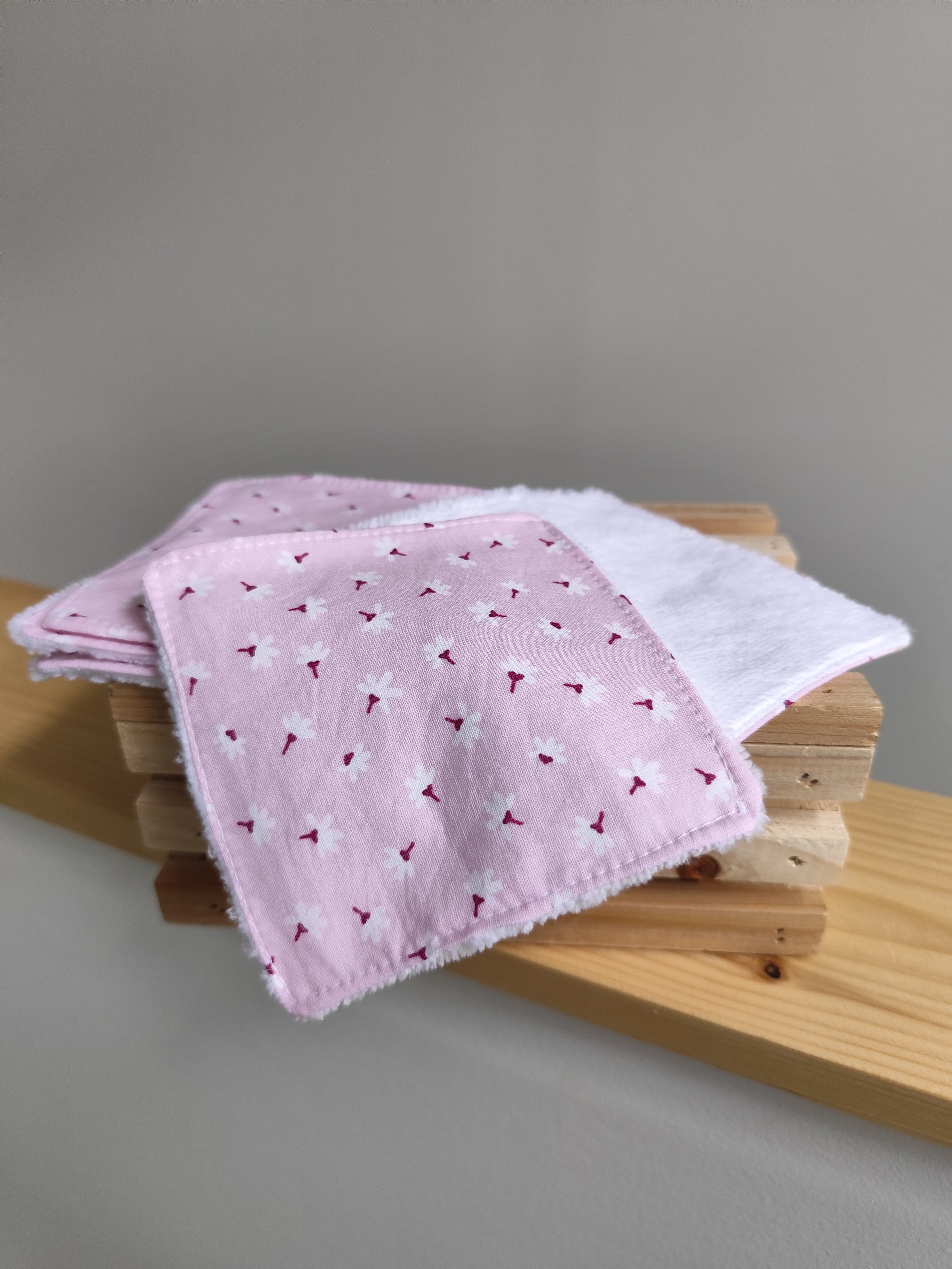 Lingettes démaquillantes réutilisables en coton & bambou – Lot de 5