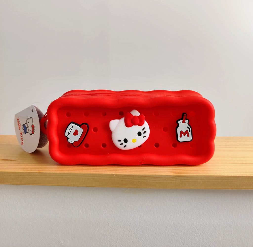 Trousse en silicone Hello Kitty multi-usages avec charms
