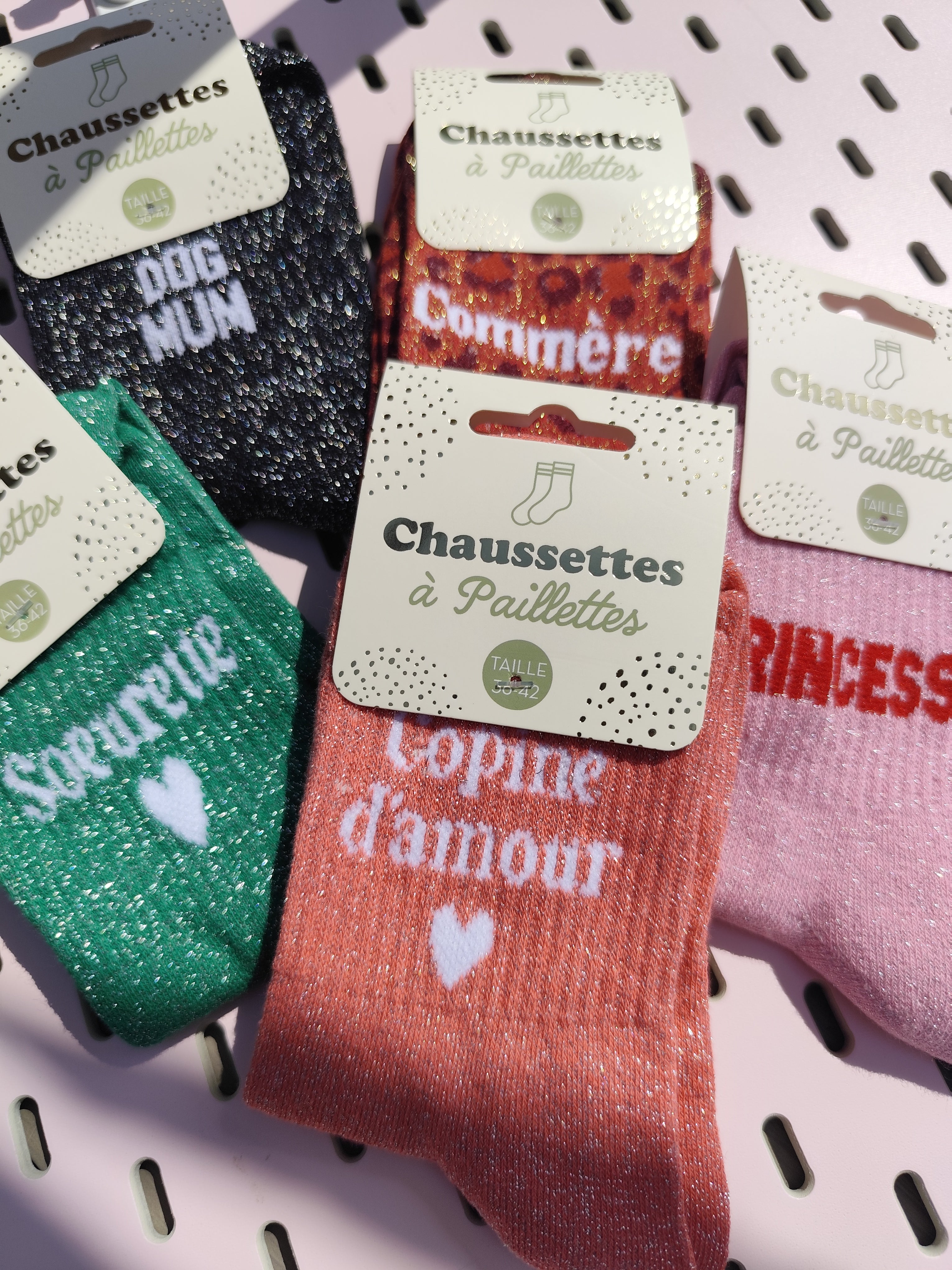 Chaussettes à paillettes - Femme - Taille 36 au 42