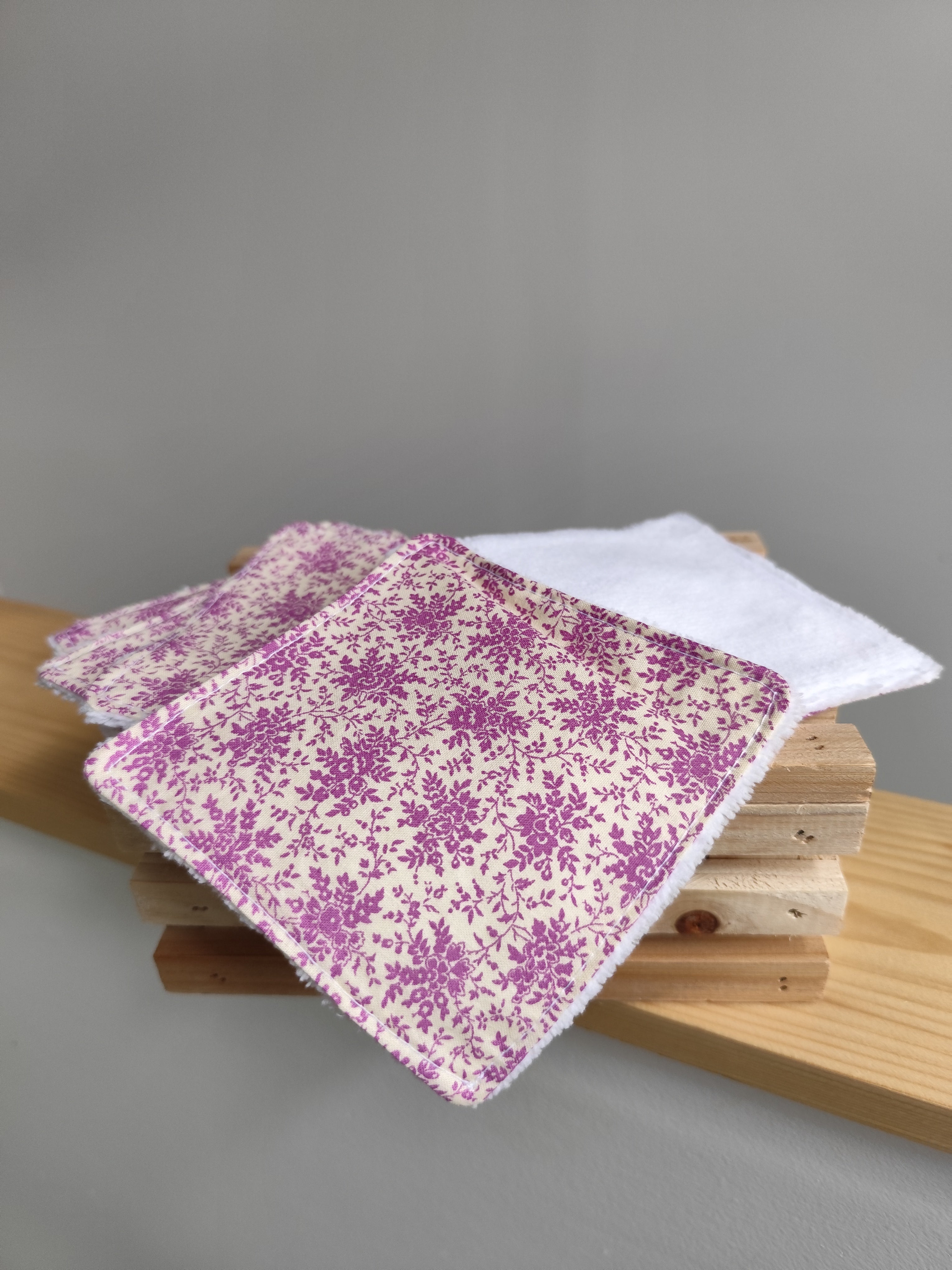 Lingettes démaquillantes réutilisables en coton & bambou – Lot de 5